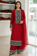 Unstitched 3 Piece Applique Lawn Suit