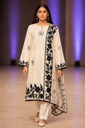 Unstitched 3 Piece Applique Lawn Suit